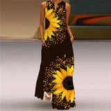 Women's 3-5XL Fashion Designer Sundress Retro Print Long Dresses (Plus Size)