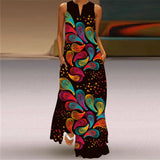 Women's 3-5XL Fashion Designer Sundress Retro Print Long Dresses (Plus Size)