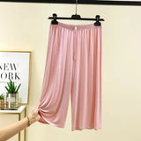 Women's 3/4 Fashion Designer Wide Leg 2-6XL Pants (Plus Size)-Women's Fashion Designer Plus Size Leggings / Pants-lightpink-Women&#x27;s fashion designer plus size clothes