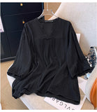 Women's 5-9XL V Neck Fashion Designer Blouse Tops (Plus Size)-Women's Fashion Designer Plus Size Long-Sleeve Tops