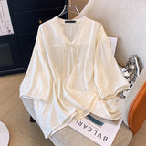 Women's 5-9XL V Neck Fashion Designer Blouse Tops (Plus Size)-Women's Fashion Designer Plus Size Long-Sleeve Tops
