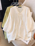 Women's 5-9XL V Neck Fashion Designer Blouse Tops (Plus Size)-Women's Fashion Designer Plus Size Long-Sleeve Tops