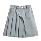 Women's A-line 2-5XL Denim Fashion Designer Mini Skirts (Plus Size)