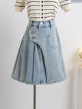 Women's A-line 2-5XL Denim Fashion Designer Mini Skirts (Plus Size)