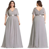 Women's A Line Chiffon 1-5XL Fashion Designer Long Dresses (Plus Size)-