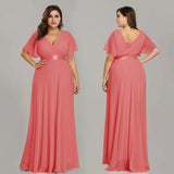 Women's A Line Chiffon 1-5XL Fashion Designer Long Dresses (Plus Size)-Women's Fashion Designer Plus Size Dresses