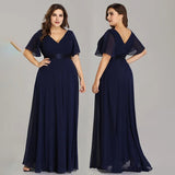 Women's A Line Chiffon 1-5XL Fashion Designer Long Dresses (Plus Size)-Women's Fashion Designer Plus Size Dresses
