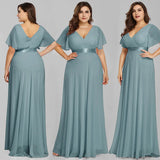 Women's A Line Chiffon 1-5XL Fashion Designer Long Dresses (Plus Size)-Women's Fashion Designer Plus Size Dresses