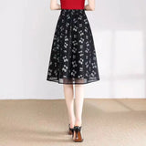 Women's A-Line Chiffon Fashion Designer M-4XL Midi Skirts (Plus Size)
