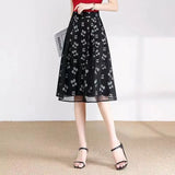 Women's A-Line Chiffon Fashion Designer M-4XL Midi Skirts (Plus Size)