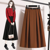 Women's A Line Fashion Designer 1-5XL Midi Skirts (Plus Size)-Women's Fashion Designer Plus Size Skirts-International Women's Clothing