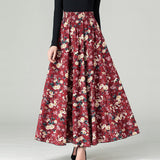 Women's A-Line Fashion Designer Maxi Floral Skirts (Plus Size)