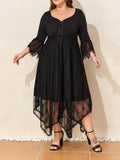 Women's A-Line Mesh Fashion Designer 3-6XL Short Dresses (Plus Size)