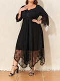 Women's A-Line Mesh Fashion Designer 3-6XL Short Dresses (Plus Size)