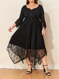 Women's A-Line Mesh Fashion Designer 3-6XL Short Dresses (Plus Size)