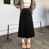 Women's A-Line Pleated 5-9XL Fashion Designer Midi Skirts (Plus Size)