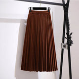 Women's A-Line Pleated 5-9XL Fashion Designer Midi Skirts (Plus Size)