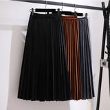 Women's A-Line Pleated 5-9XL Fashion Designer Midi Skirts (Plus Size)