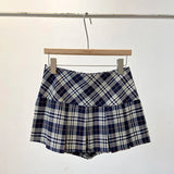 Women's A Line Pleated Plaid Fashion Designer XS-XL Mini Skirts (Short)