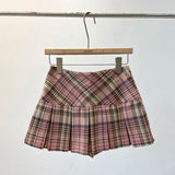 Women's A Line Pleated Plaid Fashion Designer XS-XL Mini Skirts (Short)