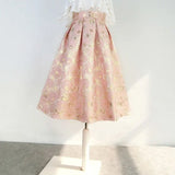 Women's A-line  S-2XL Fashion Designer Jacquard Skirts (Midi)