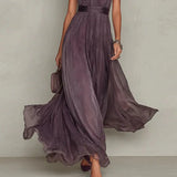 Women's A-Line S-3XL Fashion Designer Pleated Dresses (Long)