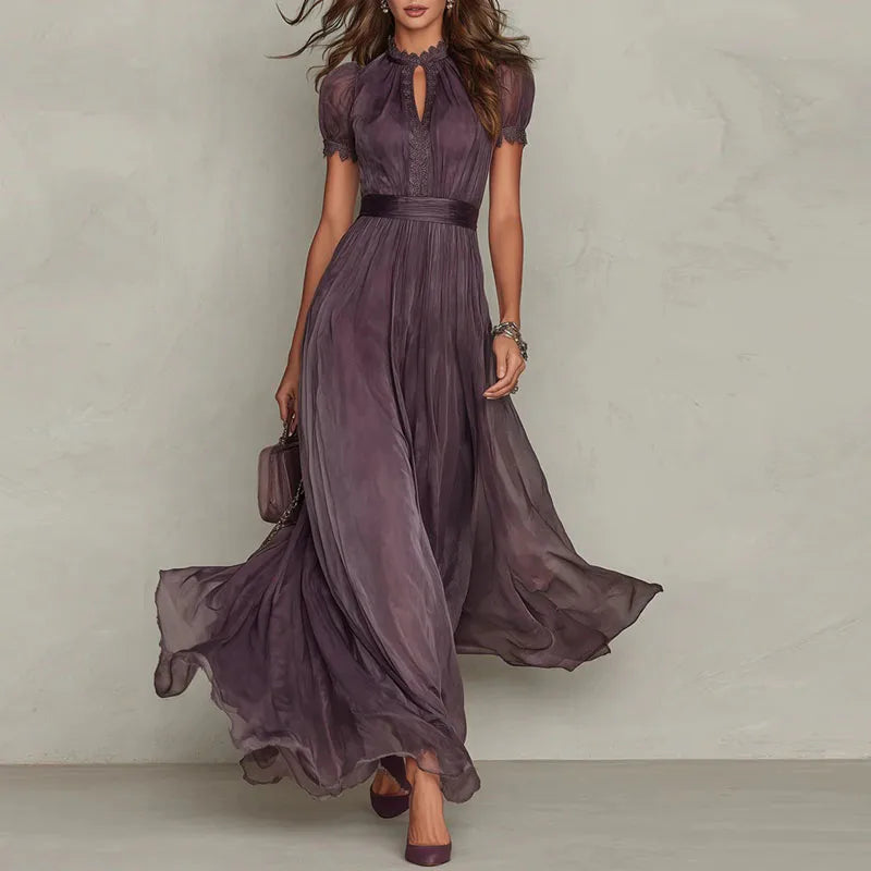 Women's A-Line S-3XL Fashion Designer Pleated Dresses (Long)
