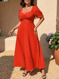 Women's A-line Split Corset 1-4XL Fashion Designer Long Dresses (Plus Size)