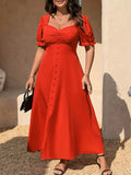 Women's A-line Split Corset 1-4XL Fashion Designer Long Dresses (Plus Size)