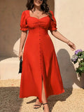 Women's A-line Split Corset 1-4XL Fashion Designer Long Dresses (Plus Size)