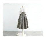 Women's A Line Winter Checkered Pencil Fashion Designer Skirts (Midi)