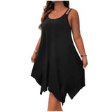 Women's Asymmetrical 1-5XL Fashion Designer Midi Dresses (Plus Size)