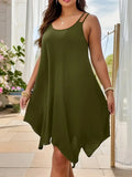 Women's Asymmetrical 1-5XL Fashion Designer Midi Dresses (Plus Size)
