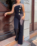 Women's Asymmetrical Fashion Designer Off Shoulders Jumpsuits-Women's Fashion Designer Rompers / Jumpsuits