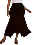 Women's Asymmetrical High Waist Fashion Designer Midi Skirts (Plus Size)