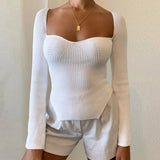 Women's Asymmetrical Neck Knitted Tops Fashion Designer Cardigan