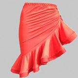 Women's Asymmetrical Ruffle Mermaid S-XL Fashion Designer Skirts (Midi)