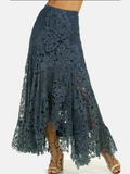 Women's Asymmetrical Lace Fashion Designer Skirts (Long)-Women's Fashion Designer Skirts