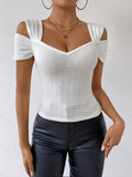 Women's Asymmetrical Strap Blouses Fashion Designer Top S-2XL T-Shirts
