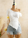 Women's Asymmetrical XS-L Strap Blouses Fashion Designer Top T-Shirts-Women's Tops Fashion Designer T-Shirts / Blouses-International Women's Clothing
