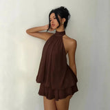 Women's Backless Chiffon Fashion Designer Mini XS-2XL Dresses (Short)