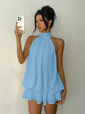 Women's Backless Chiffon Fashion Designer Mini XS-2XL Dresses (Short)