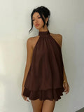 Women's Backless Chiffon Fashion Designer Mini XS-2XL Dresses (Short)