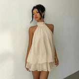 Women's Backless Chiffon Fashion Designer Mini XS-2XL Dresses (Short)