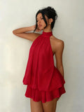 Women's Backless Chiffon Fashion Designer Mini XS-2XL Dresses (Short)