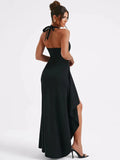Women's Backless Fashion Designer High Ruffled Split Dresses (Long)-Women's Fashion Designer Dresses
