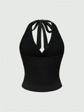 Women's Backless Halter Crop Tops Corset Fashion Designer XS-L Singlet