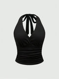 Women's Backless Halter Crop Tops Corset Fashion Designer XS-L Singlet