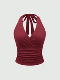Women's Backless Halter Crop Tops Corset Fashion Designer XS-L Singlet