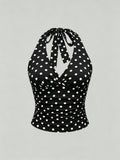 Women's Backless Halter Crop Tops Corset Fashion Designer XS-L Singlet